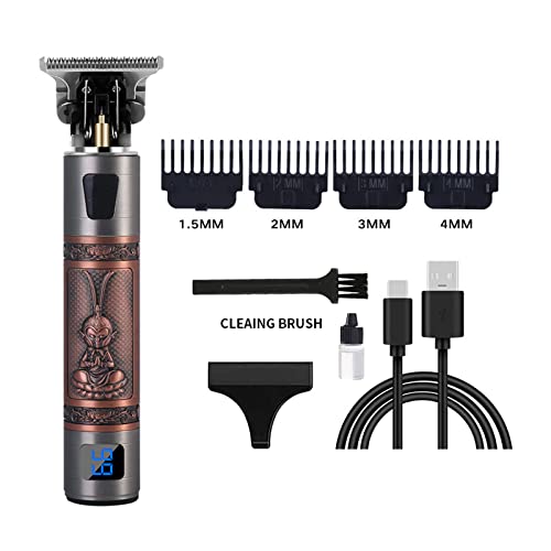 Cortapelos Hombre Profesional,Cortadora de Pelo, Eléctrica Maquina de Afeitar LED Pantalla Máquina Cortar Pelo Inalámbrico Carga USB，Inalámbrica Cortadora de Pelo para Barba (wukong)