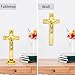JUXINGDAZYF Crucifix Standing Cross, Plastic Tabletop Wall Hanging Jesus Christ Catholic Cross Crucifix Wall Cross for Home Decor, Devout Gifts (Gold - 7 Inch)