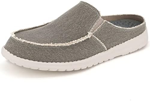 LazyStep Men's Slip-on Loafer Casual Slide Slipper with Natural Latex Footbed, Pale Grey, Size 9