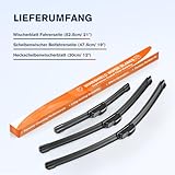GEARMONSTER Scheibenwischer Wischerblätter Vorne + Hinten Satz Autoscheibenwischer Heckscheibenwischer Wischerblätter-Set für VW LUPO 1998-2003 (3er Set: 525mm/475mm/300mm）