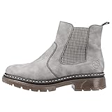 Rieker Damen Chelsea Boots 77354, Frauen Stiefeletten,Schlupfstiefel,flach,Women's,Woman,Ladies,Boots,Stiefel,Bootee,Booties,grau (40),39 EU / 6 UK