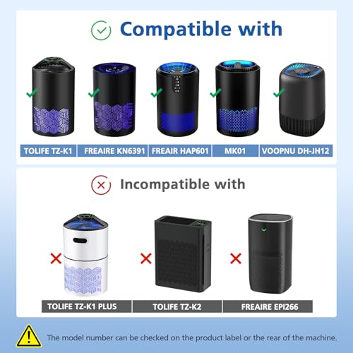 Image of 2 Pack TZ-K1 Replacement Filter Compatible With FreAire Air Purifier, VOOPNU DH-JH12, ToLife And MK01 MK06 Purifier, 3-in-1 Upgraded Filtration Filters, Activated Carbon and Pre-filter, JH12 Filter