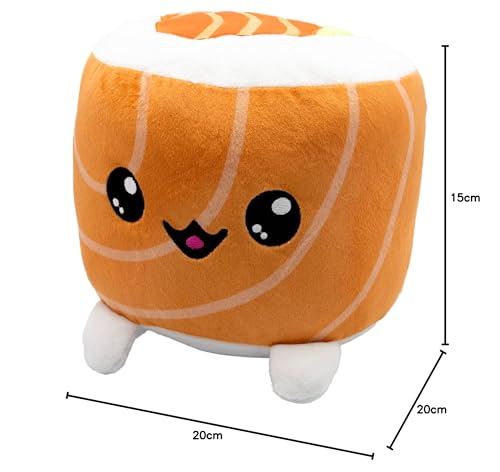 Joy Toy - Plushi Uramaki mit Lachs (gestickt) Plüsch - Größe 20x20x15 cm, Rose