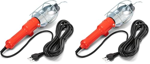 Velamp IS525 pack de 2 lámparas de trabajo portátiles con jaula protectora para taller