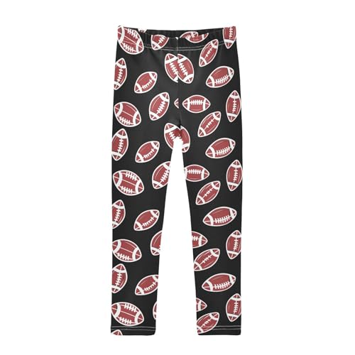 Wusikd American Football Girls' Leggings Toddler Doodles Black Kids Yoga Pants Dance Active Tights 4T