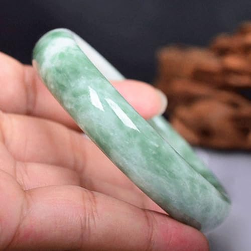Jadeite Bangle Bracelet, Guizhou Green Stone Floral Design, Gift for a Woman3