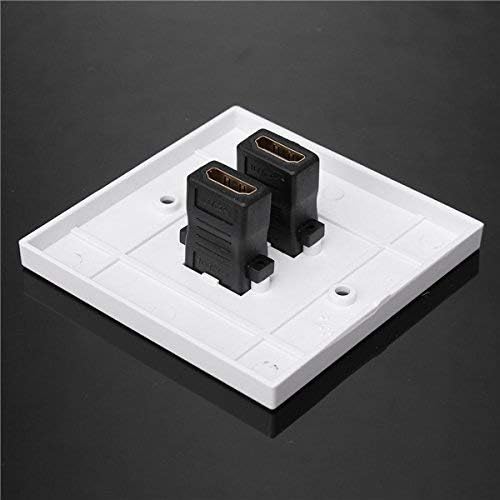 Image of Dual HDMI Multimedia Modular Wall Socket Face Plate Socket Plug Jack Cable or Adapter for Home /Office. (Dual HDMI)