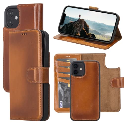 Oxa Leather 2-In-1 Wallet Case Compatible With Iphone 11 Pro | Magnetic Detachable | Shockproof | Rfid Blocking | Flip Case With Kickstand | - Rustic #TOP22