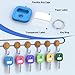 ttstar Key Cap Covers, Durable Silicone Key Identifiers,1 Inch Square Key Labels Tags for 0.9-1.05 Inch Standard Keys, Color Coded Key Chain Tags with Ring and Label Window, 10 Pack