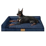 Jolibean Orthopädisches Hundebett Grosse Hunde, Typ l Waschbar Hundekorb Mit Kissen XXL, Flauschig Hundesofa Wasserdicht rutschfest, 142x101cm, Marine-blau