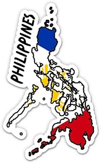 Squiddy Philippines Map with Flag - Vinyl Sticker Decal for Phone, Laptop, Water Bottle - 3"