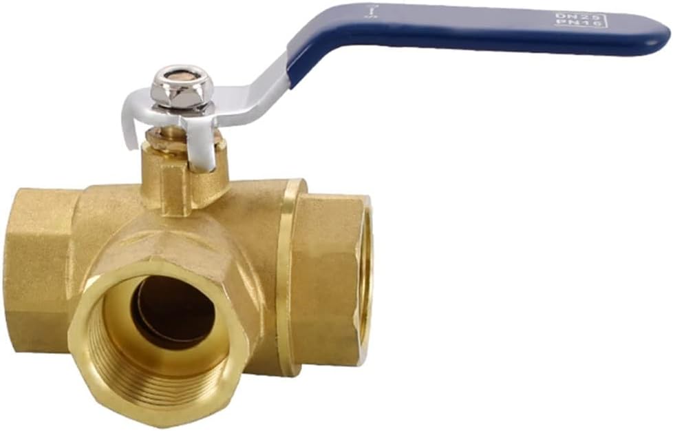 lever ball valves,ball valve,1pc 1/4" 3/8" 1/2" 3/4" 1" BSP Female Thread Full Port T-Port Three Way Connector Adapter for Water Oil Air Gas (Specification:3/4",Thread Type:BSP Thread) (Co ( Color : 1