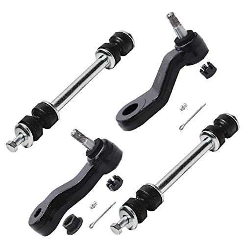 Image of Detroit Axle - 4WD Front End Kit for 2001-2006 Chevy Silverado 2500 HD 3500 GMC Sierra 2500 HD 3500 1500HD Suburban Yukon XL 2500, Control Arm Tie Rods Sway Bar Ball Joint Idler Pitman Arm Lug Nut