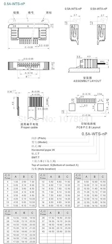 Generic 10 Pcs FPC FFC 0.5mm Pitch 21 Pin Drawer Type Ribbon Flat Connector Top Contact
