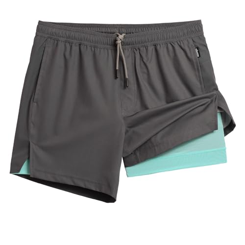 Image of maamgic Mens 5 inch Gym Running Shorts for Men 2 in 1 Quick Dry Workout Athletic Shorts