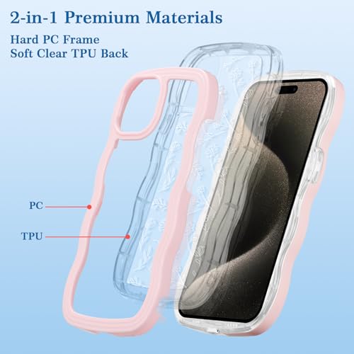Protection iPhone 16 Pro silicone souple transparent antichoc motif fleurs