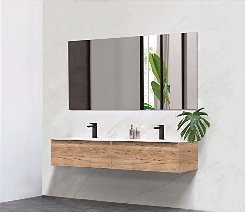 Conjunto-de-Mueble-Modelo-Ocean-2-Modulos-1-cajon-Suspendido-y-Anclado-a-Pared-Encimera-de-Porcelana-de-Doble-Seno-y-Espejo-Rectangular-para-Bano