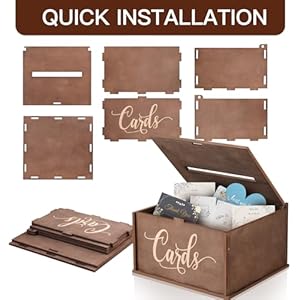 Wooden Wedding Card Box with Slot Farmhouse Wedding Decoration for Reception Card Box with Lid for Wedding Gifts Money Baby Bridal Shower