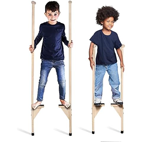 MAMOI® Wooden Stilts for Children 103/153 cm | Child Stilts with height adjustment | Wooden Stilts Children | Walking Stilts | Stilt Children Wood | CE | 100% ECO | Made in EU Cover