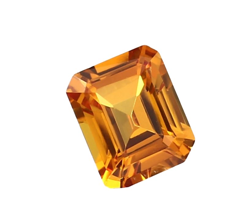Saphir jaune de Ceylan 9x7mm taille émeraude pour création de bijoux uniques