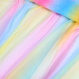 63' × 2yards Tulle Mesh Rainbow Gradient Sheer Tulle Fabric Rainbow Tulles Ribbon for DIY Crafting Tutu Material Table Runner Skirt Sewing Chair Sash Baby Shower Birthday Party Decoration