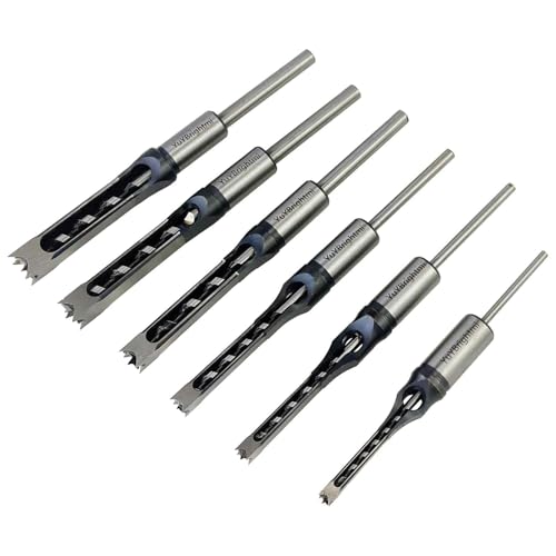 YuYBrightmi Square Hole Mortise Chisel Drill Bit Tools 1/4 5/16 3/8 1/2 9/16 5/86.4mm 8mm 9.5mm 12.7mm 14mm 16mm for Precise Square Hole Drilling