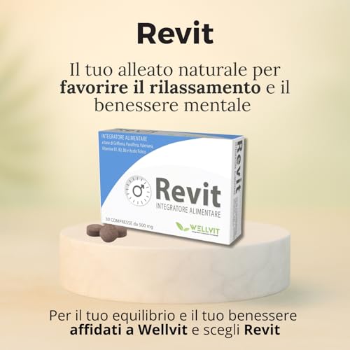 Revit - Integratore Naturale Per Stress, Ansia, Con Griffonia, Passiflora, Valeriana E Vitamine Gruppo B, Favorisce Serenità Mentale Ed Equilibrio Della Serotonina, (30Cps) Made In Italy – Wellvit - 8