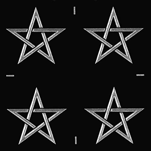 マーク 蒔絵ステッカー 蒔絵シール 【五芒星（ごぼうせい）/SV 24mm】 銀 4個付