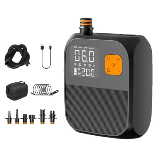 Bomba eléctrica portátil - Compresor de aire inalámbrico de 25 psi para camas inflables, tablas de paleta | Bomba de aire con batería ligera para cojines, bomba portátil eficiente para
