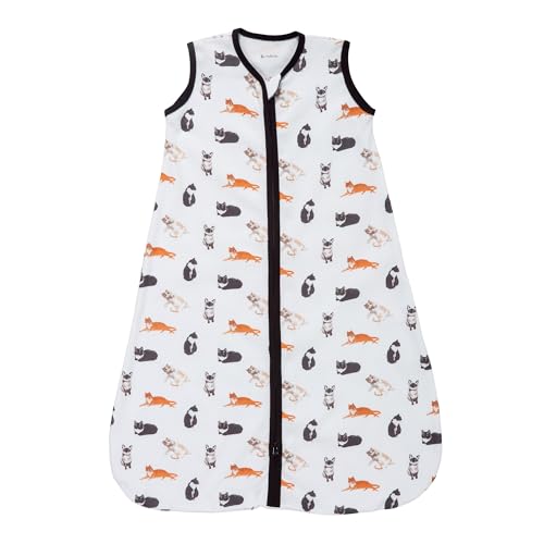 LollyBanks Cotton Sleep Sack 0-6 Months, Cat Print
