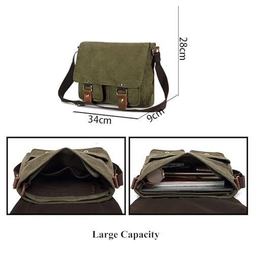 Image of Handcuffs Vintage Canvas Messenger Bag for Men & Women Crossbody Sling with Multiple Pockets Stylish Shoulder Satchel for College, Office, Travel & Daily Use