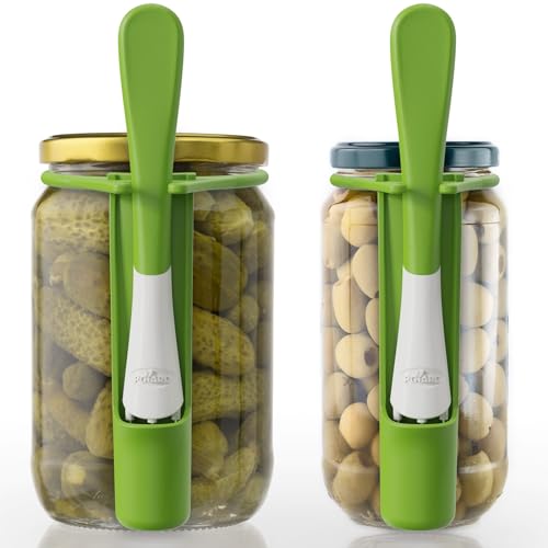 A spring-loaded claw that clamps onto any pickle jar so you can spear a dill without fishing around with your fingers — solves a real, relatable annoyance with a satisfying little gadget.