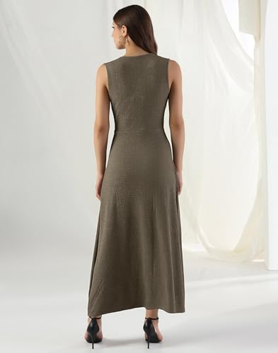 Image of Selvia Textured Lycra A-Line Dress for Women, One Piece Western Dress for Women