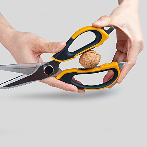 Deiss PRO Kitchen Scissors– Heavy Duty Scissors for Kitchen – 8-in-1 Multi-Purpose Kitchen Shears – Vegetable Peeler, Fish Scaler, Poultry Shears, Herb Scissors – Magnetic Holder - Image 7