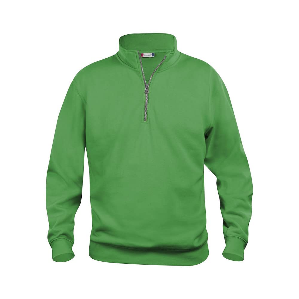 CliQue Unisex Basic Half Zip Sweatshirt - Apple Green, L, Anti-Pilling, Anti-Static, Oeko-Tex Certified