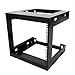 Raising Electronics 9U Wall Mount Open Frame 19 Inch Server Equipment Rack Threaded 15 Inch Depth Black (9U)