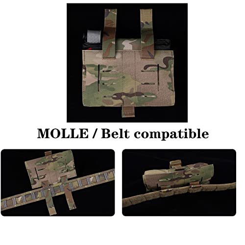 Hdlsina Tactical Belt Medical Pouch Stretchy Fabric Bag Body Compact Admin Pouch Emt First Aid Pouch Ifak Utility Pouch Trauma Kit Organizer Tourniquet Holder (Black) #TOP4