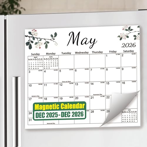 Magnetic Refrigerator Calendar 2026