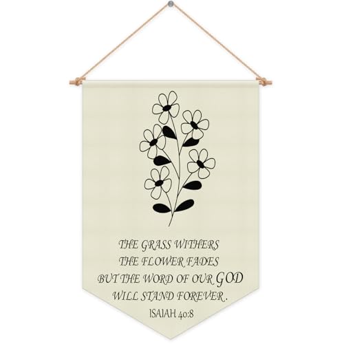 Inspirational Bible Verse Wall Decor Hanging Pennant Flag Banner Christian Bible Verse Inspirational Gifts Religious Scripture Wall Sign Decor for Nursery Bedroom Kids Room Christmas Birthday Gifts