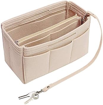 Felt Handbag Organiser Insert, Bag In Bag Organiser Insert Handbag Liner, Tote bag organiser insert Fit Speedy 25-40, Neverfull Beige Large