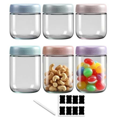 Homshsjhkis 6 Pcs Tarros Cristal con Tapa Hermética,...
