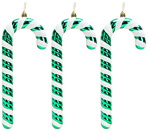 Christmas Concepts® Pack of 3 – 250mm (9.8") Extra Large Candy Cane Baubles – Shiny & Glitter Decorated – Christmas Decorations
