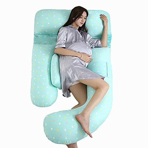 TEmkin Almohada Corporal Almohada de Embarazo Almohada de Maternidad de Cuerpo Completo en Forma de U para Mujeres Embarazadas con Funda Premium Lavable 180×75 cm (Estilo 3)