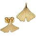 Produktbild Jobo Damen Ohrstecker Ginko Ginkgo 375 Gold Gelbgold teil matt Ohrringe