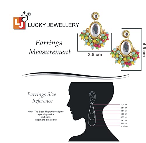 Meenakari Earring & Necklace Set, Uncut Kundan, Dibbi Choker, 18k Plated