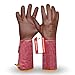 Produktbild Gebol Damascena, 1 Paar Rosenhandschuhe, Echtleder mit Dornenschutz-Stulpe, robuster Gartenhandschuh, weiches Ziegenleder für maximale Bewegungsfreiheit, für Damen, Gr. M/8, Braun/Rosa