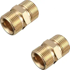 Nirali 1/2 x 14 BSP Thread to M22 Thread Male to Male Brass Connector (Pack of 2)