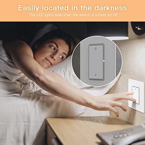 Orvibo Smart Dimmer Switch With Remote Control, 902Mhz Rf Single Pole Wifi Dimmer Switch And Wall Mount, Work With Alexa And Google Assistant, Neutral Wire Required, No Hub Needed (Switch + Plate) #TOP5