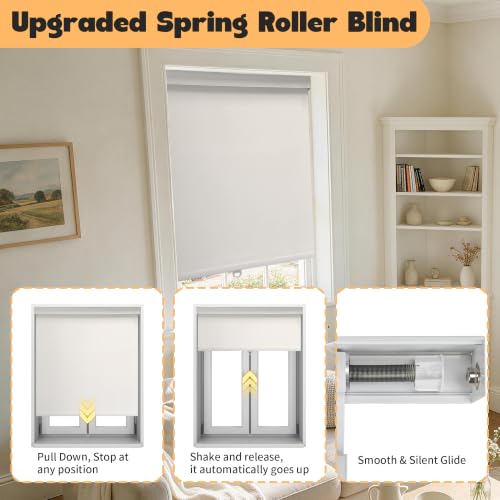 Image of Niche Blinds Cordless Blackout Roller Shades with Valance,White,21 inch Wx72 H