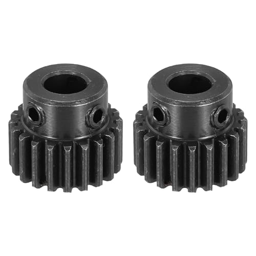 QUARKZMAN 2 Stück 1M 20T Stahl Motor Ritzel RC Motor Zahnräder Passend Für 8mm Wellenbohrung Für RC Fahrzeuge Truck Drift Fernlenkauto Offroad Crawler Teile Schwarz